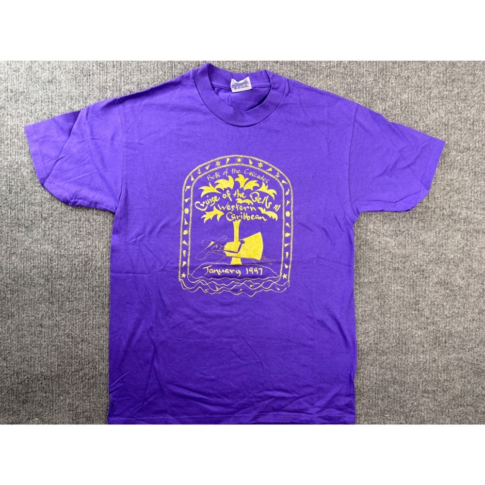 Vintage Hanes Beefy-T Mens Medium Purple Cotton Graphic 1997 Cruise USA Made